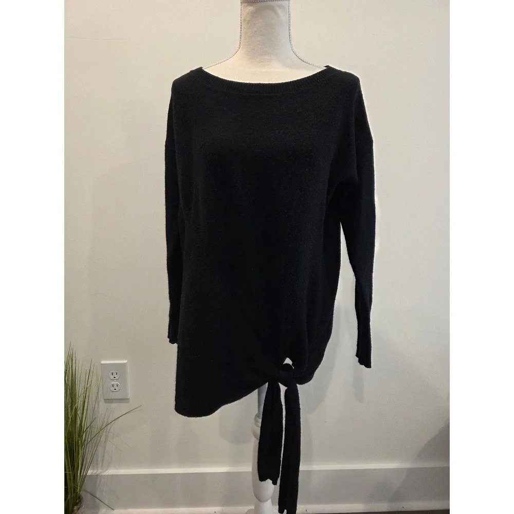 J.Crew Women's Size XS Black Tie‎ Waist Wool Blend Sweater